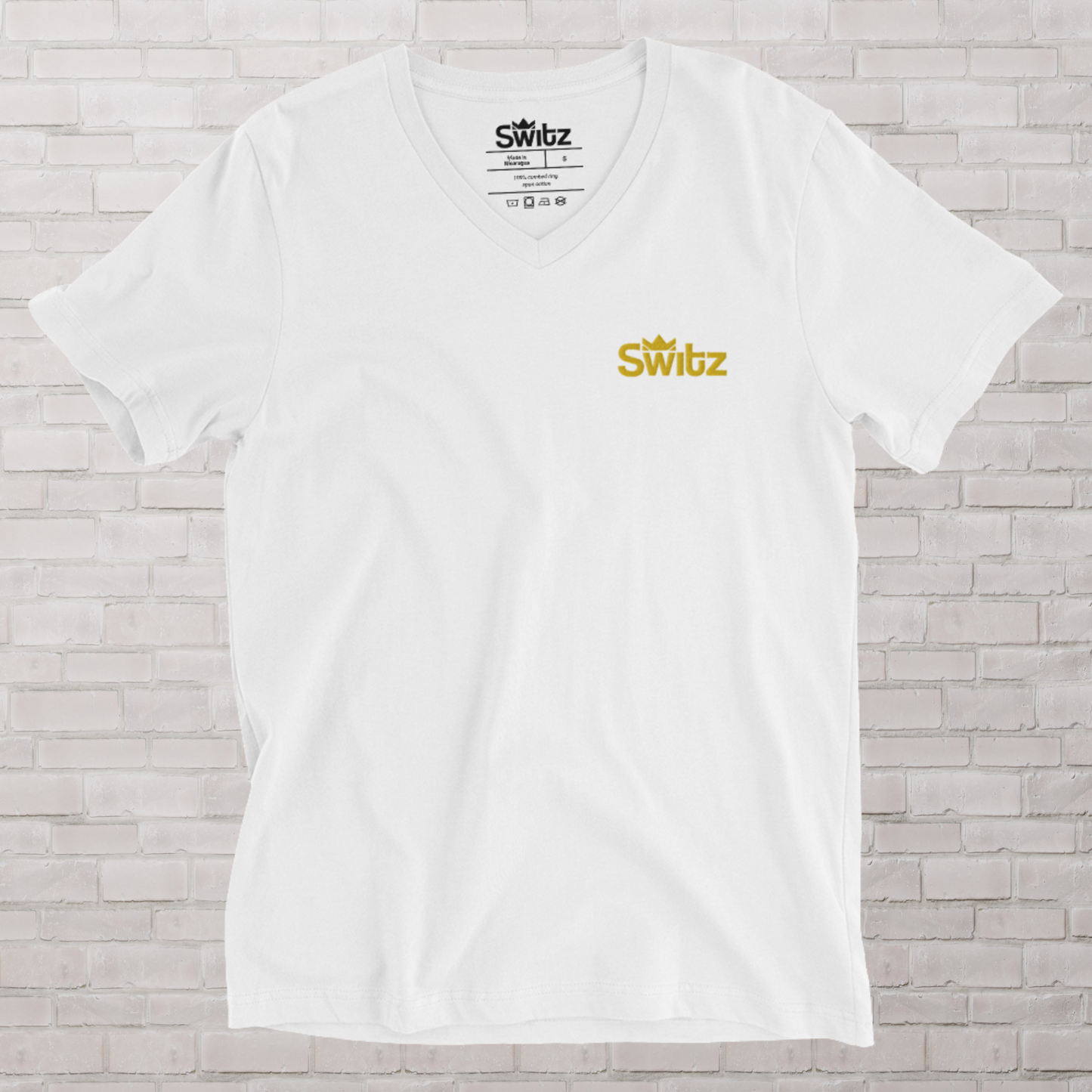 SWITZ Mens Short Sleeve V-Neck T-Shirt