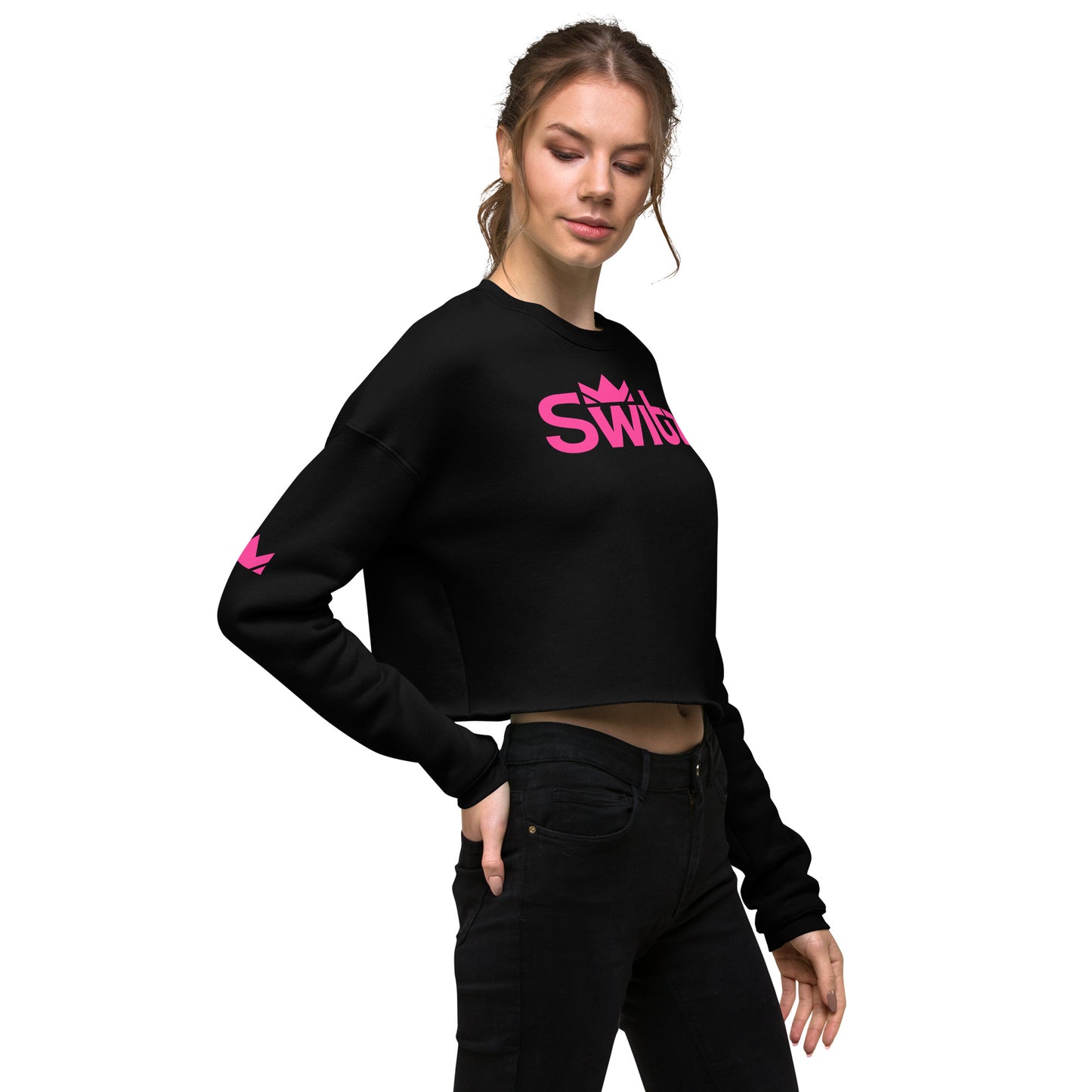 SWITZ - PINK - Women's Crop Sweatshirt