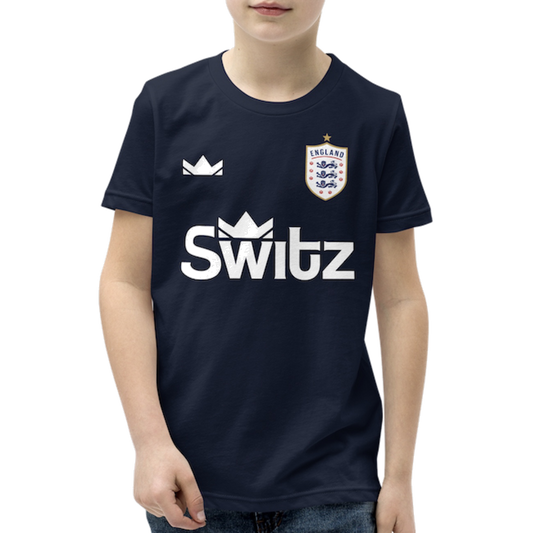 🏴󠁧󠁢󠁥󠁮󠁧󠁿 YOUTH - SWITZ ENGLAND FOOTBALL T-SHIRT - Navy 🏴󠁧󠁢󠁥󠁮󠁧󠁿