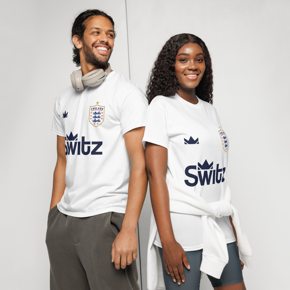 🏴󠁧󠁢󠁥󠁮󠁧󠁿 SWITZ ENGLAND FOOTBALL T-SHIRT - WHITE 🏴󠁧󠁢󠁥󠁮󠁧󠁿