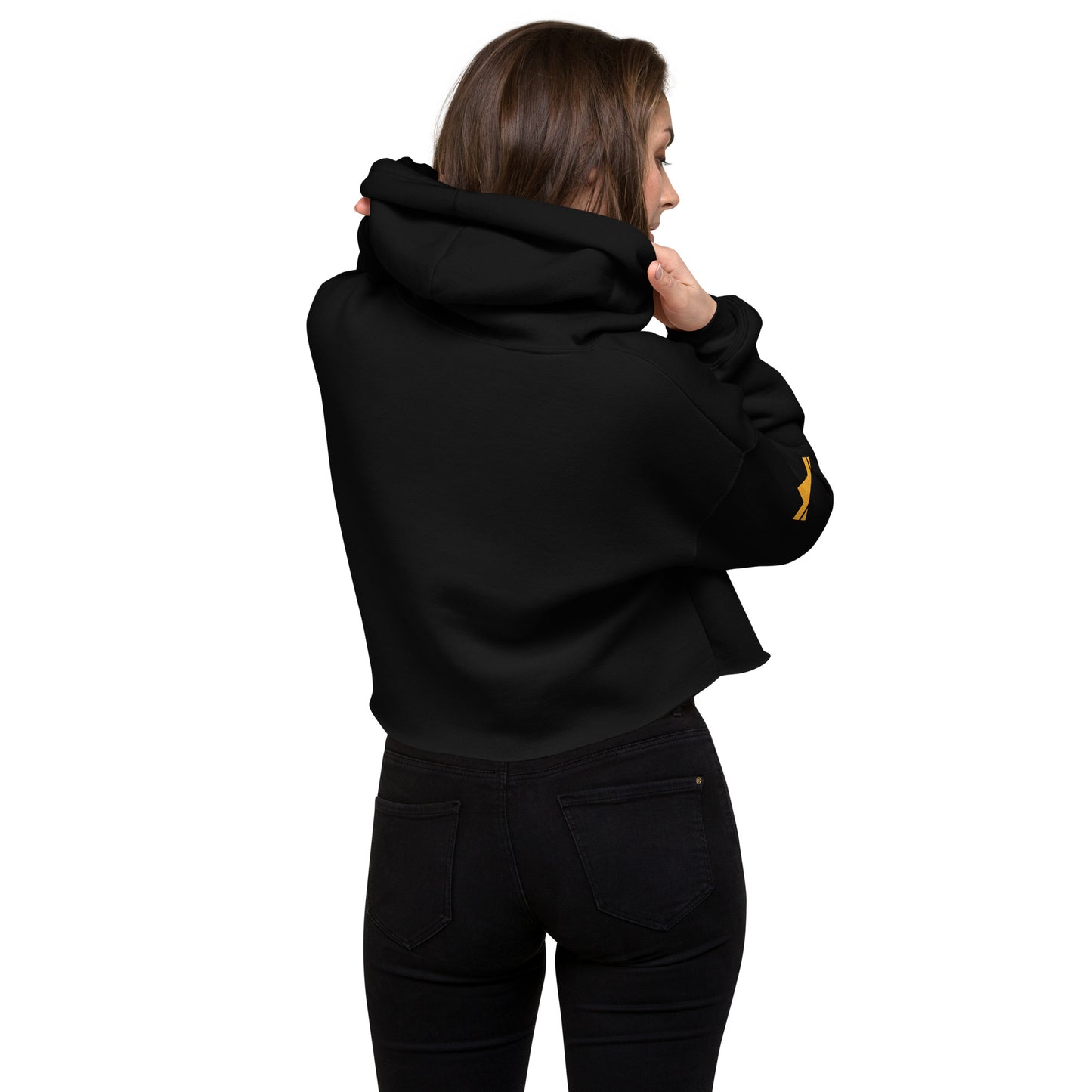 SWITZ - GOLD - Womens Crop Hoodie