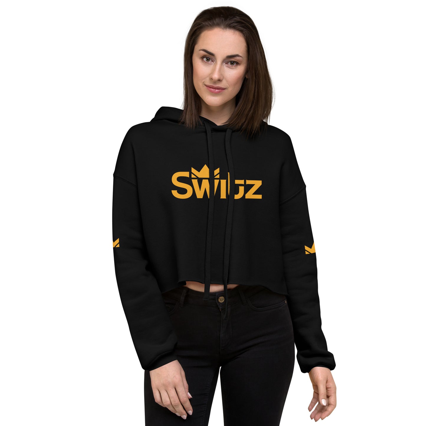 SWITZ - GOLD - Womens Crop Hoodie