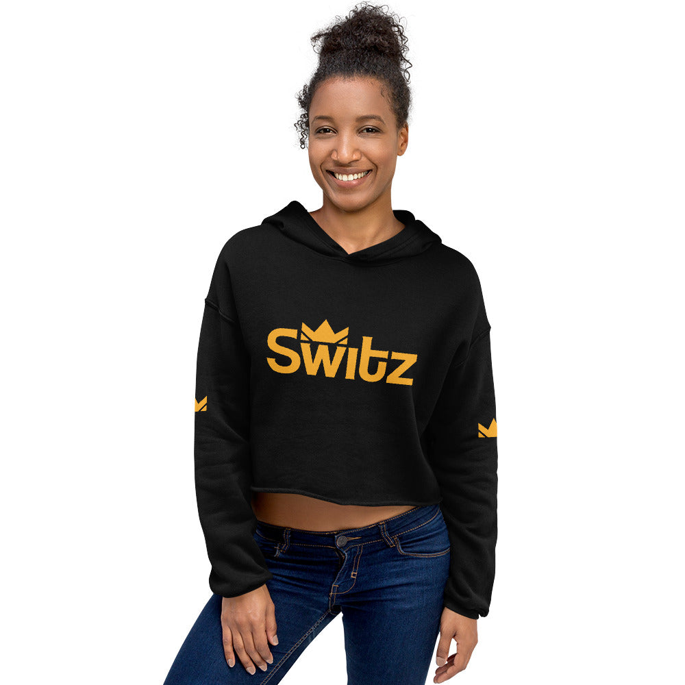 SWITZ - GOLD - Womens Crop Hoodie