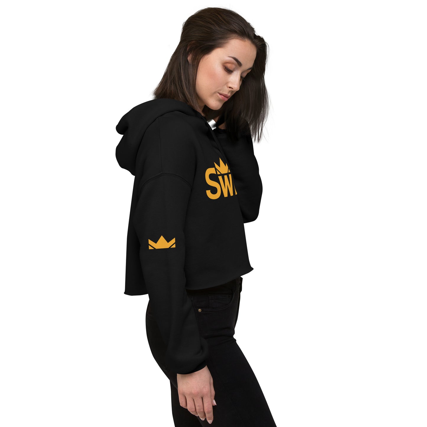 SWITZ - GOLD - Womens Crop Hoodie