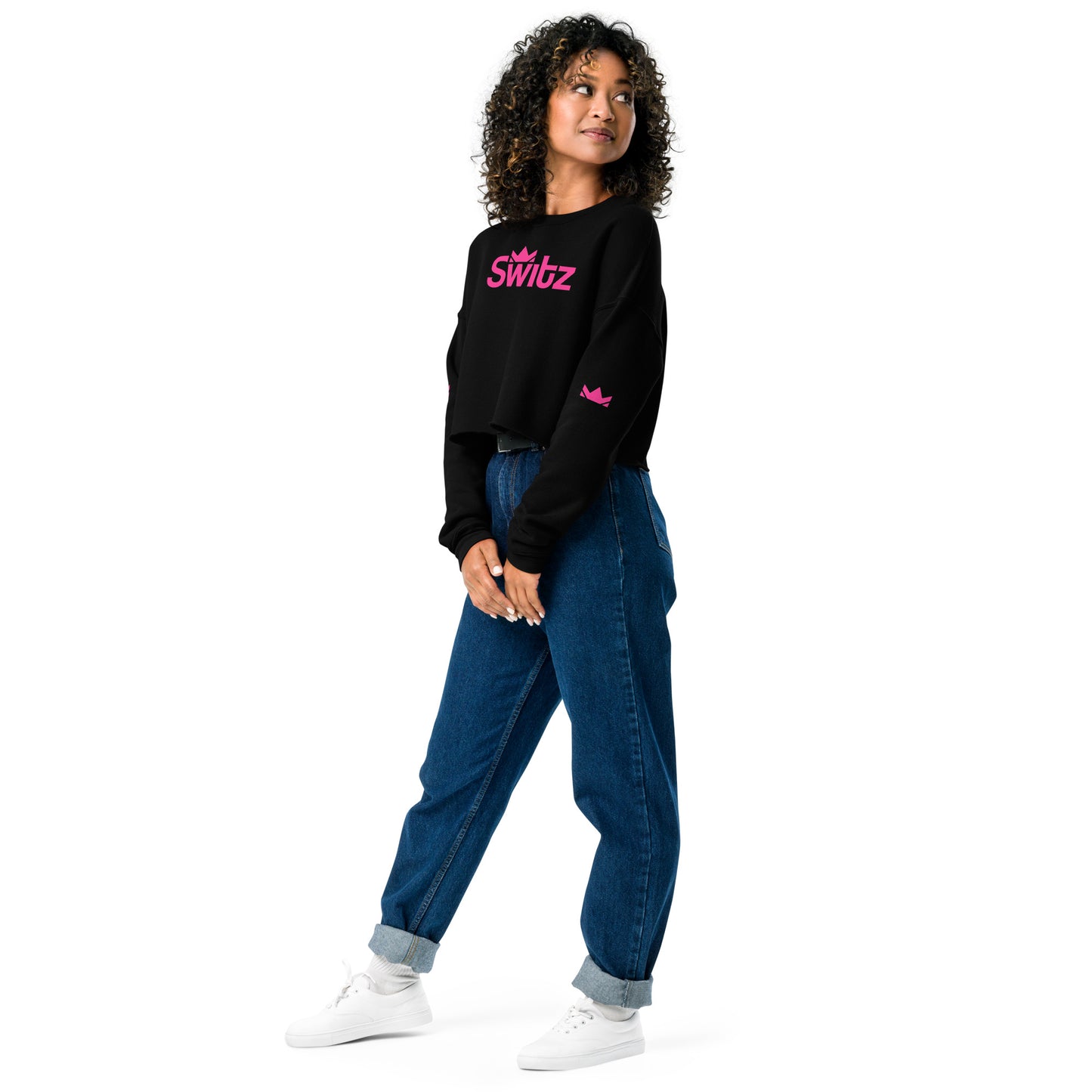 SWITZ - PINK - Women's Crop Sweatshirt