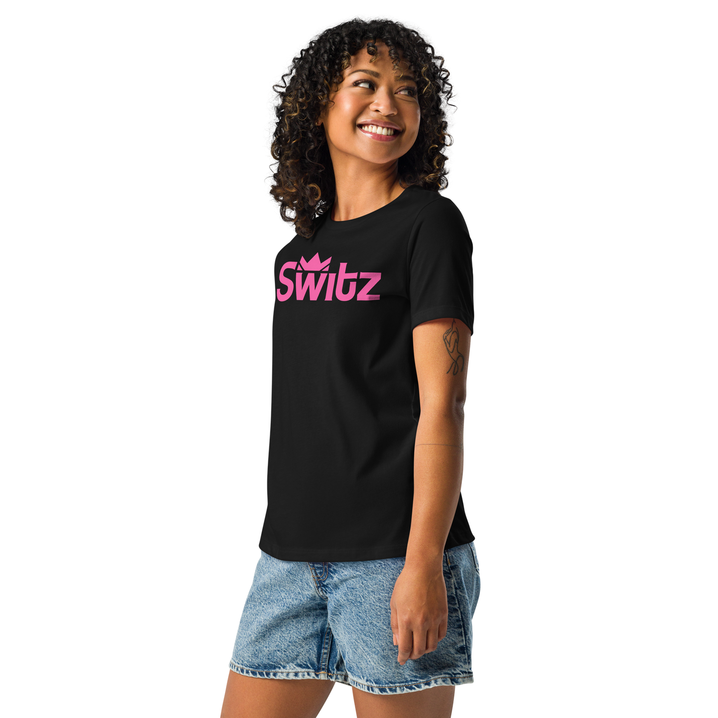 SWITZ - PINK - Women's Relaxed T-Shirt