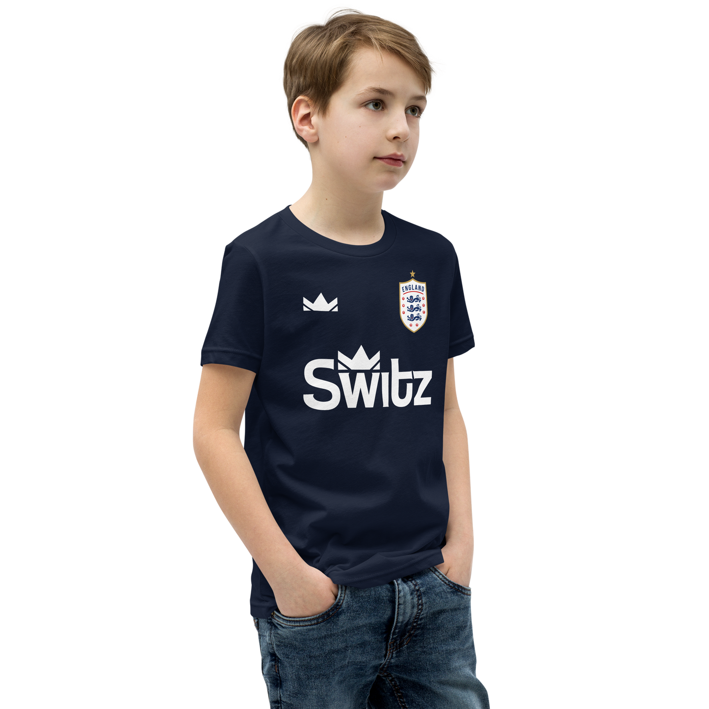 🏴󠁧󠁢󠁥󠁮󠁧󠁿 YOUTH - SWITZ ENGLAND FOOTBALL T-SHIRT - Navy 🏴󠁧󠁢󠁥󠁮󠁧󠁿