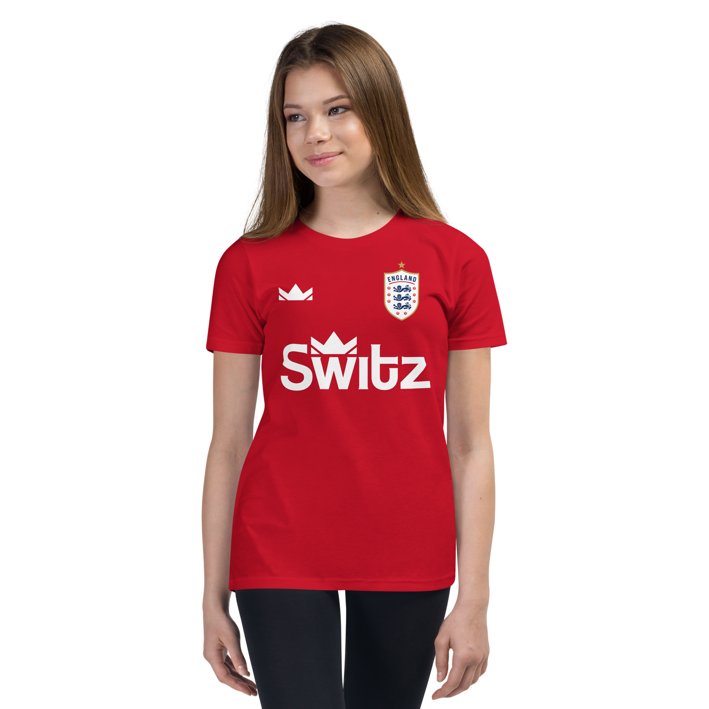 🏴󠁧󠁢󠁥󠁮󠁧󠁿 YOUTH - SWITZ ENGLAND FOOTBALL T-SHIRT - RED 🏴󠁧󠁢󠁥󠁮󠁧󠁿