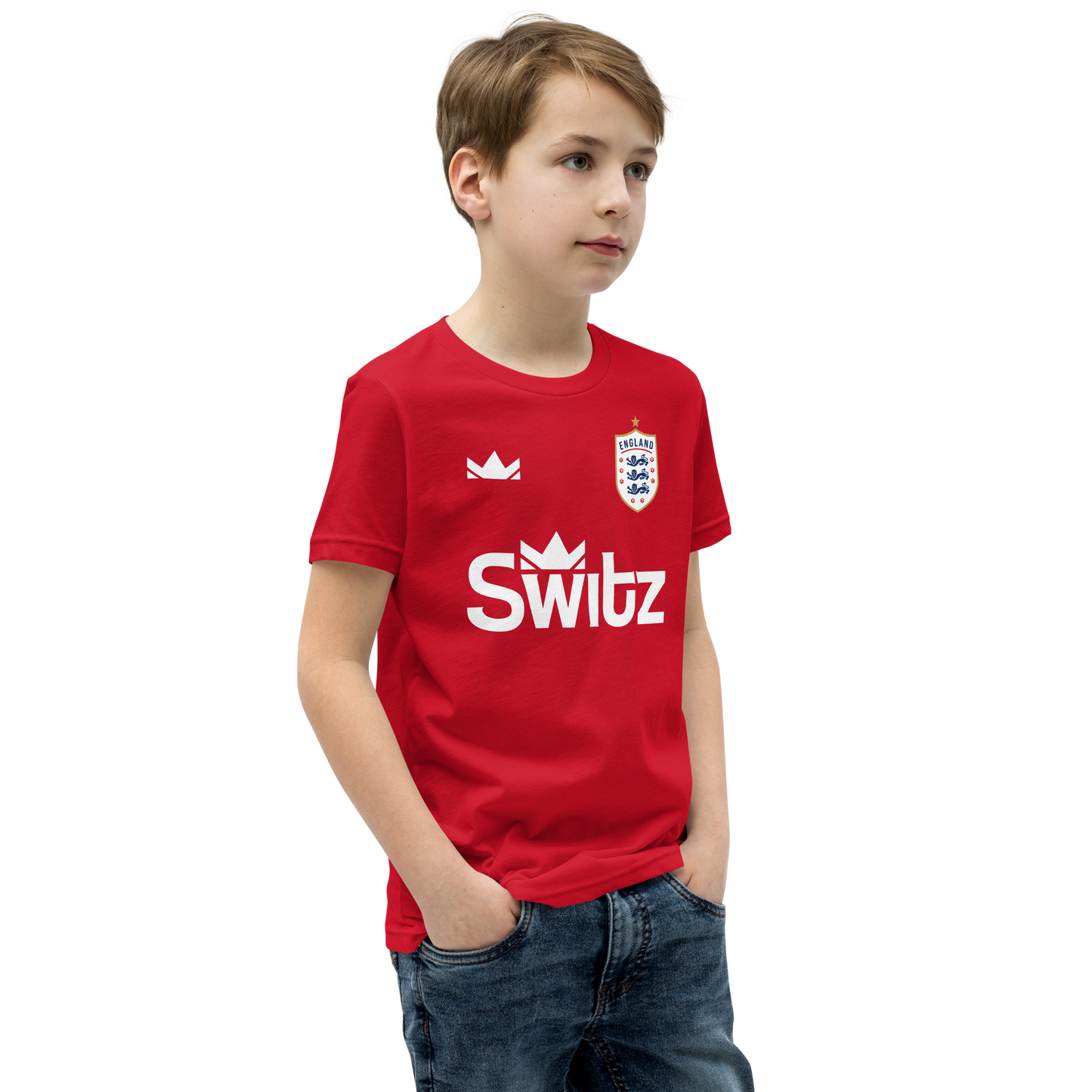 🏴󠁧󠁢󠁥󠁮󠁧󠁿 YOUTH - SWITZ ENGLAND FOOTBALL T-SHIRT - RED 🏴󠁧󠁢󠁥󠁮󠁧󠁿
