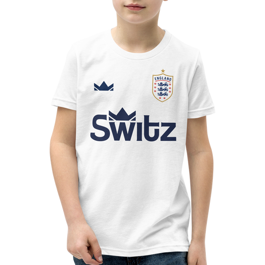 🏴󠁧󠁢󠁥󠁮󠁧󠁿 YOUTH - SWITZ ENGLAND FOOTBALL T-SHIRT - WHITE 🏴󠁧󠁢󠁥󠁮󠁧󠁿