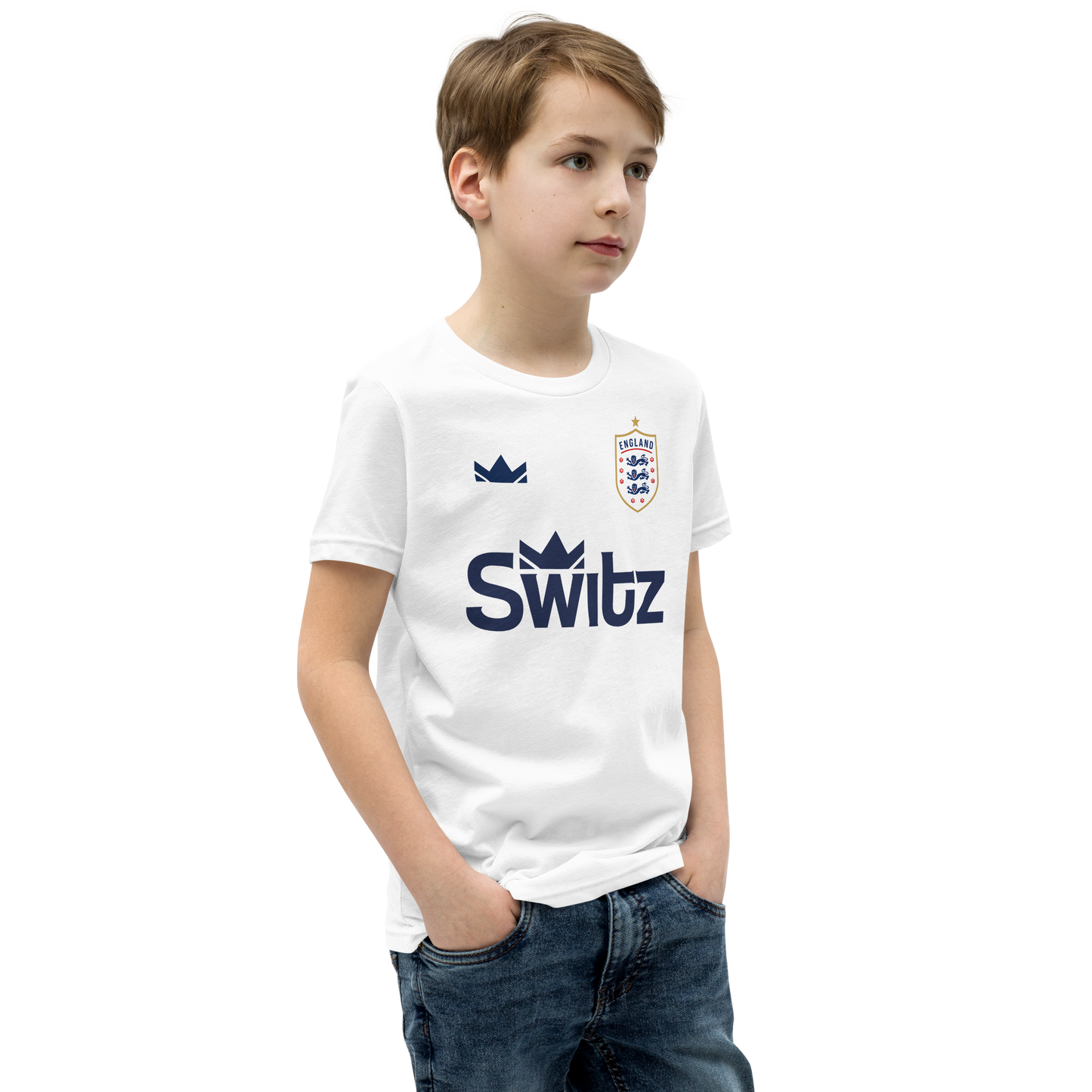 🏴󠁧󠁢󠁥󠁮󠁧󠁿 YOUTH - SWITZ ENGLAND FOOTBALL T-SHIRT - WHITE 🏴󠁧󠁢󠁥󠁮󠁧󠁿